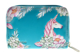 Unicorn Teal Vegan Coin Purse 3