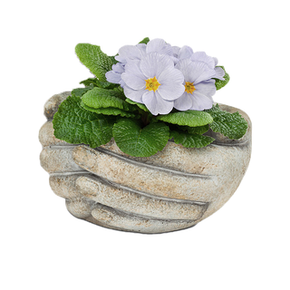 Cupping Hands Cement Planter