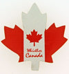 Wooden Magnet  Maple Leaf Shaped Canada Flag 