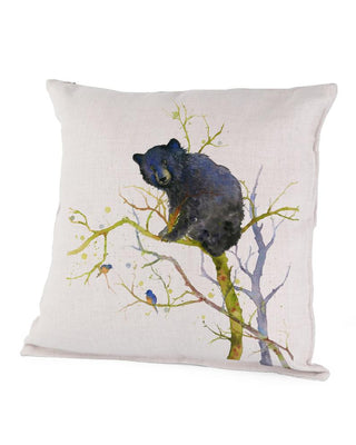 Black Bear on Tree Limbs Art Pillow Case