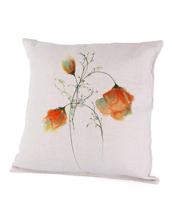 Bent Down Orange Flowers Art Pillow Case