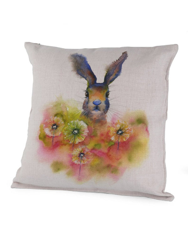 Bunny Among Flowers Art Pillow Case