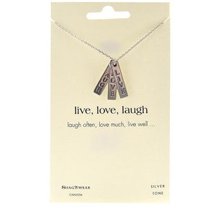 Live Laugh Love Engraved Charmed Necklace