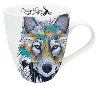 Indigenous Wolf  Face Art  18oz  Mug  detailed with Artist Signature in the cup