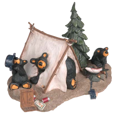 Camping Bear Figurine