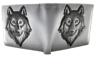 Black Spirit Wolf Billfold Grey Wallet