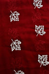 Infinity Red Scarf with White Maple Leaf Embroidery 