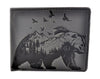 Mountains Black Bear Shape Trendy Billfold Wallet